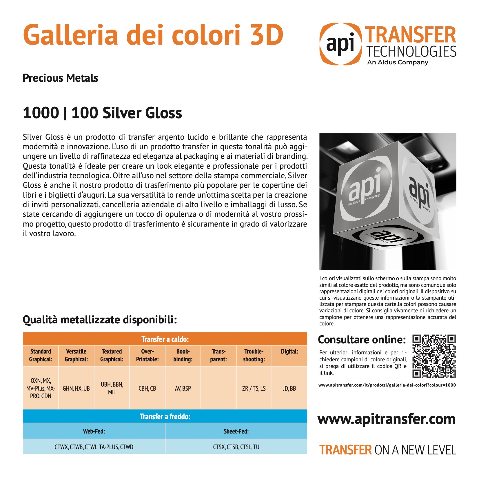 Anteprima della scheda colore